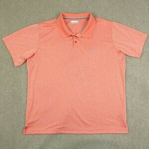 Columbia‎ Men 2XL Logo Pink Short Sleeve Polo Shirt